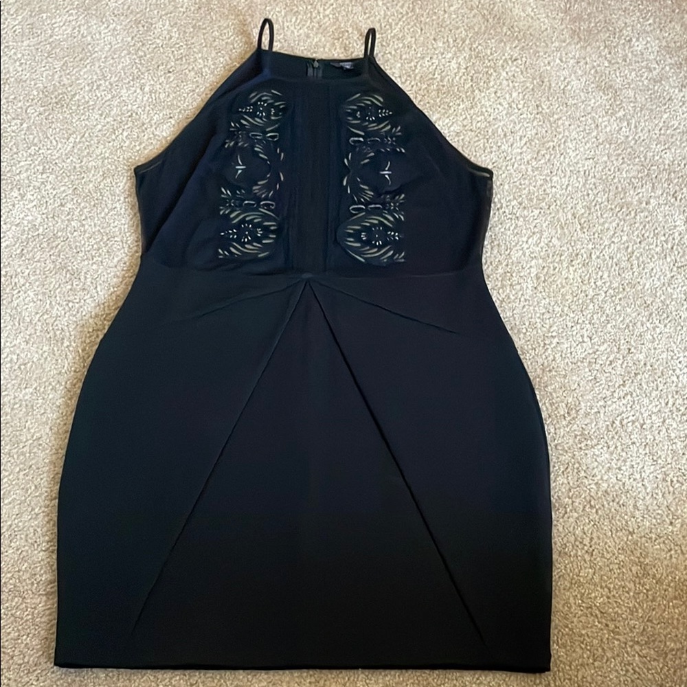 Guess Black Mesh Sleeveless Dress